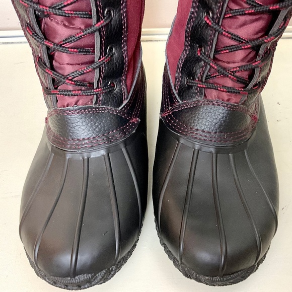 Sporto Natasha Waterproof Suede Leather Winter Duck Boots - Merlot - Size 8W - Picture 4 of 16